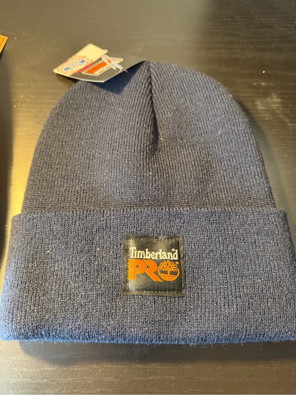 Timberland Navy Blue Cuffed Beanie with PRO Patch